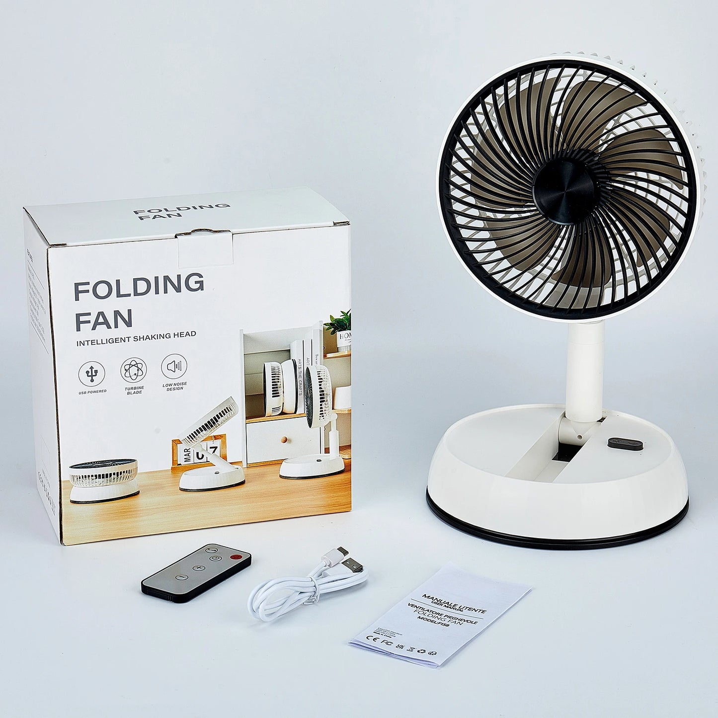SilentUSBWind Foldable Rechargeable Standing Fan 6000mAh