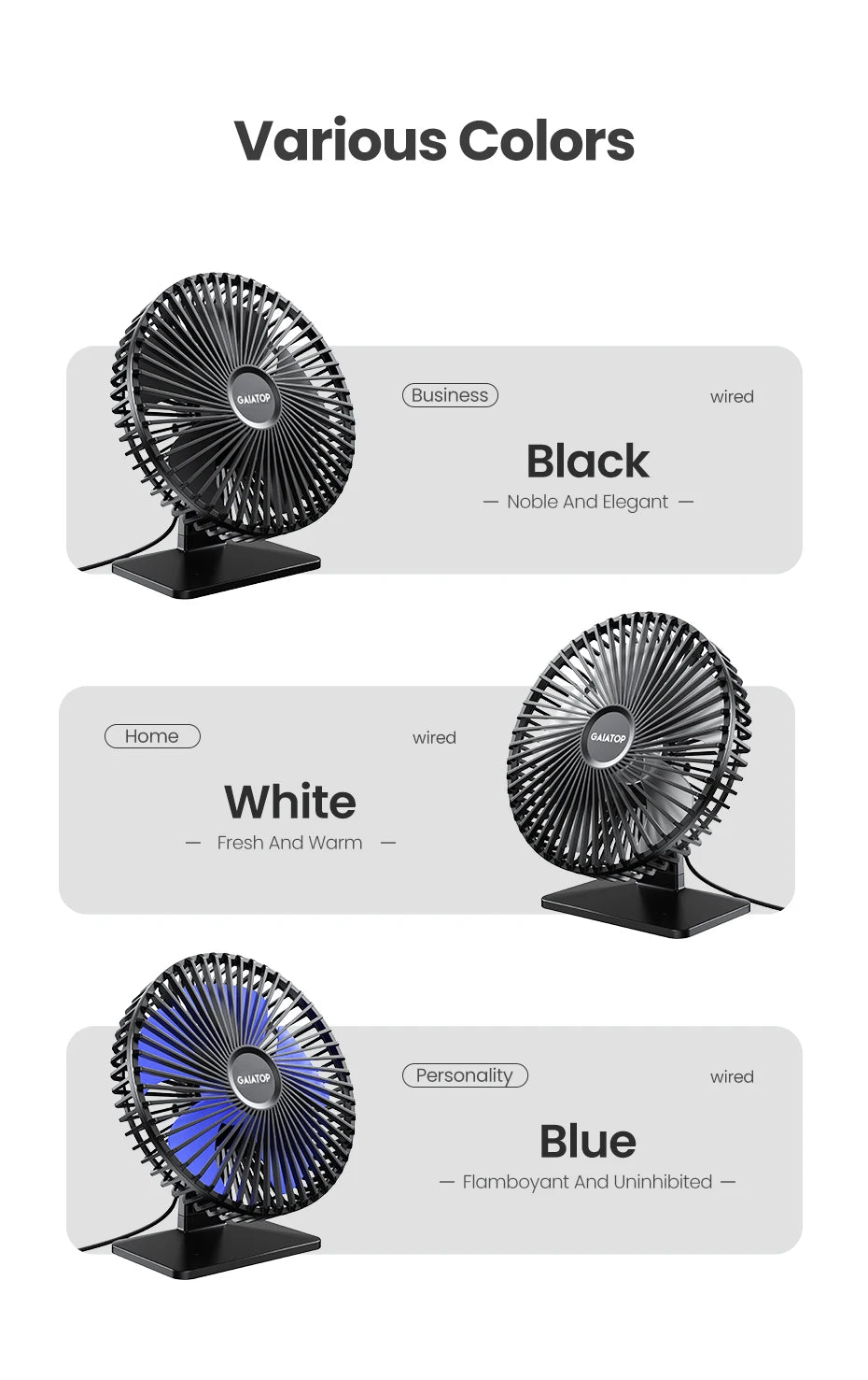 SilentUSBWind Adjustable Desk Fan 4-Speed Ultra Quiet