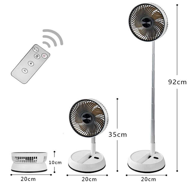 SilentUSBWind Foldable Rechargeable Standing Fan 6000mAh