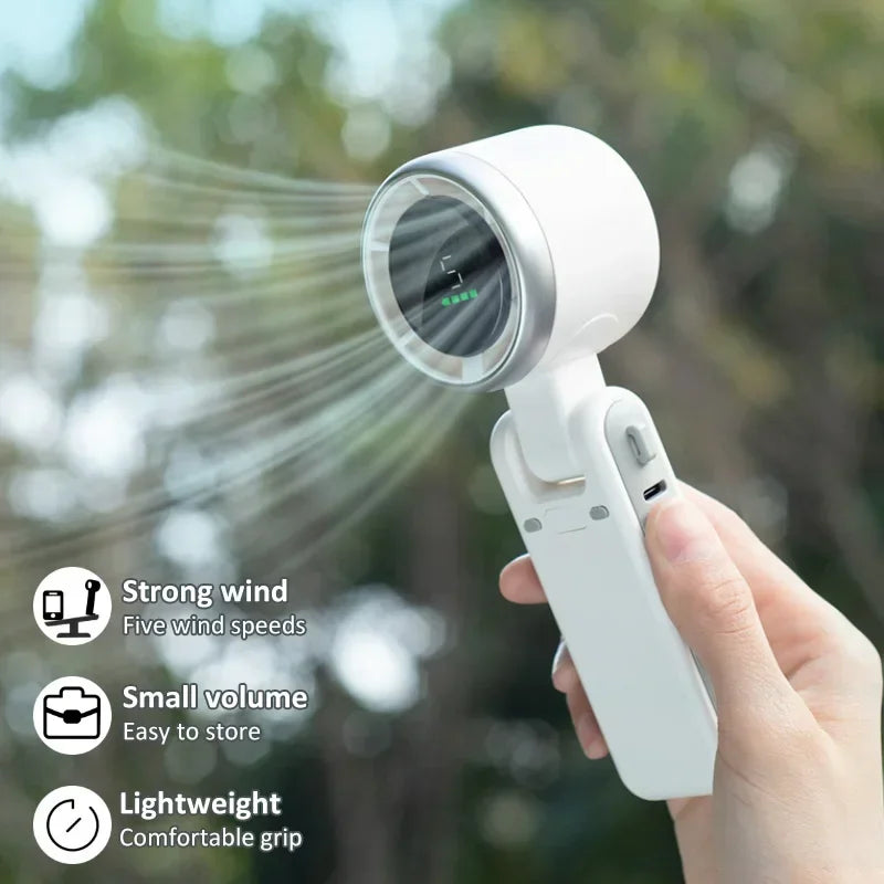 SilentUSBWind Foldable Neck & Handheld Mini Fan
