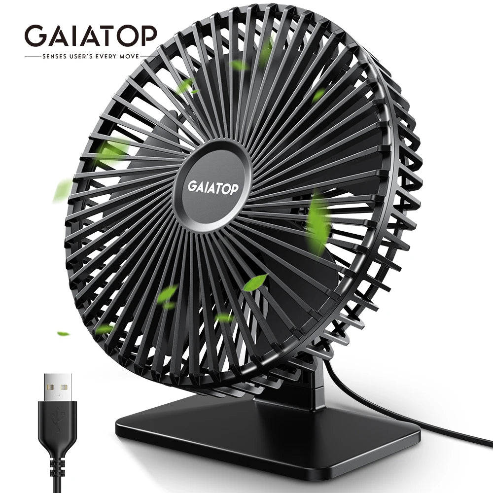 SilentUSBWind Adjustable Desk Fan 4-Speed Ultra Quiet